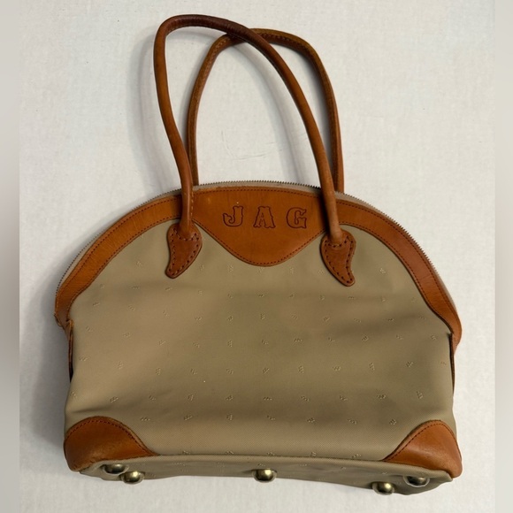 KING RACH JAG SHOULDER BAG TAN CANVAS LEATHER KINGSVILLE TEXAS - Picture 2 of 4